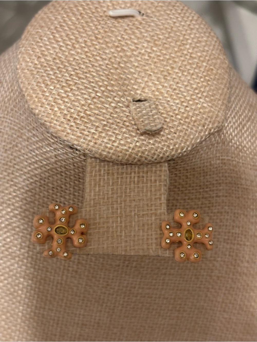Pink Floral Crystal Stud Earrings - Brand